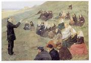 Anna Ancher Mission Meeting at Fyrbakken in Skagen oil on canvas
